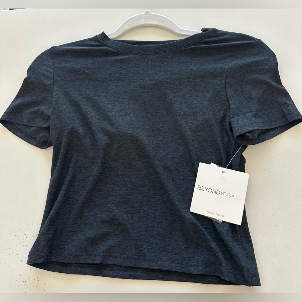 Beyond Yoga Black Fitted Short Sleeve T-Shirt